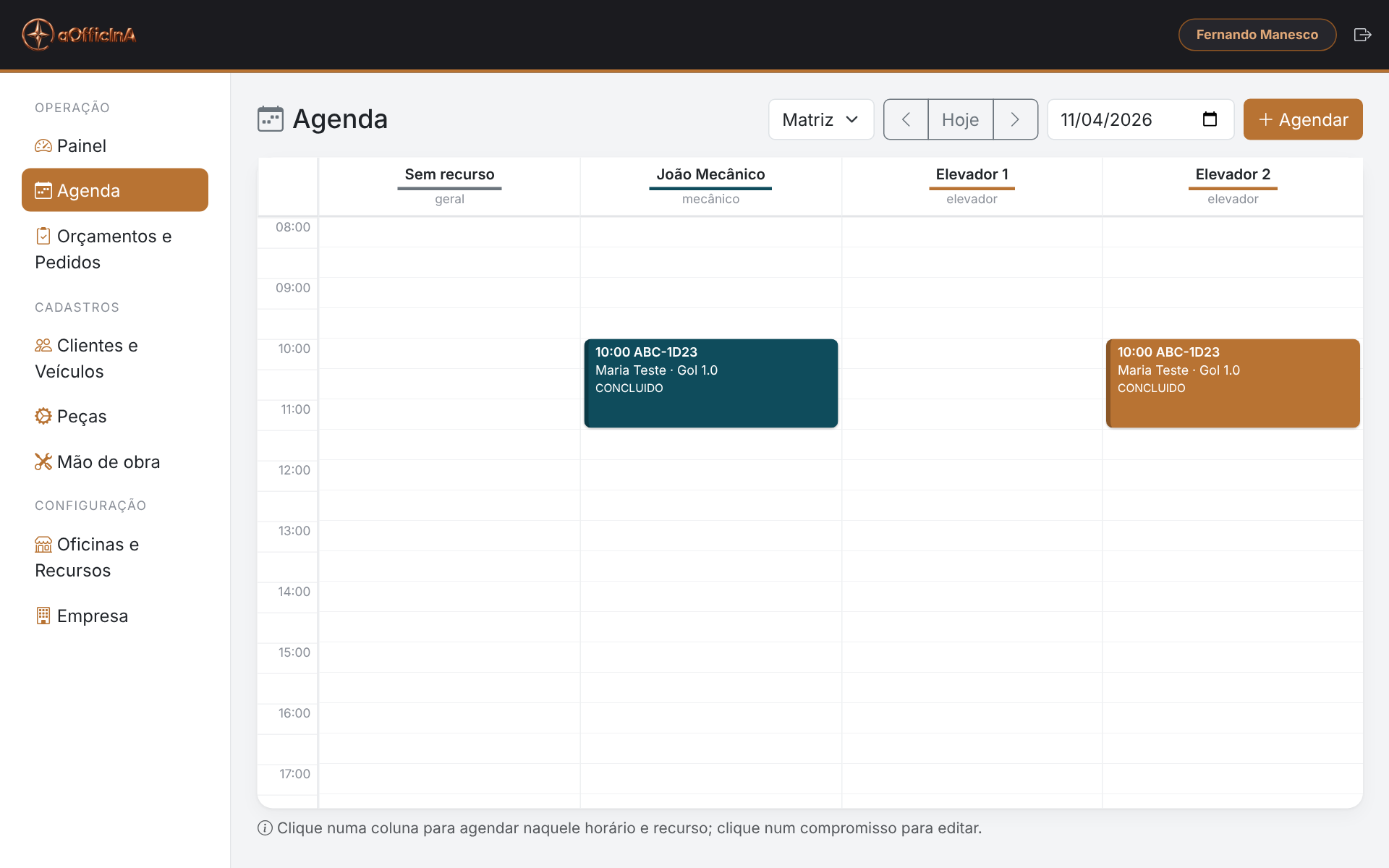 Agenda por oficina